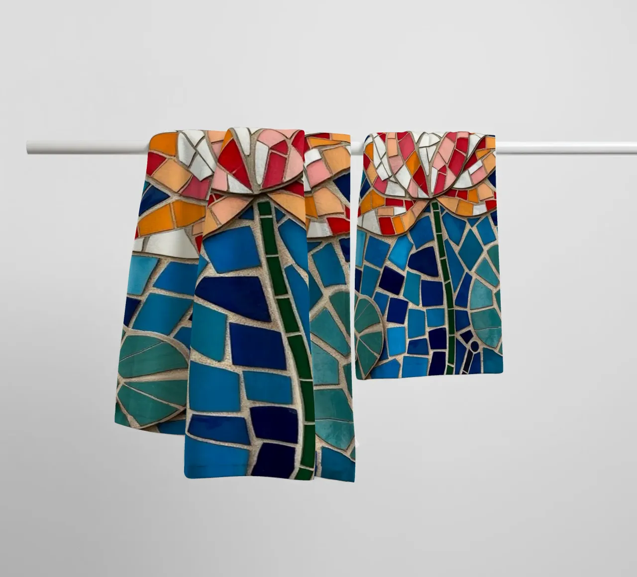 Il fiore della serenità: Un mosaico di tranquillità asciugamano da bagno da Artistic-shop