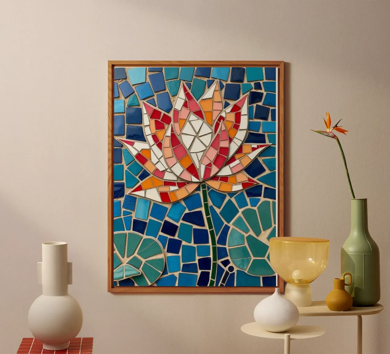 Il fiore della serenità: Un mosaico di tranquillità alluminio dibond da Artistic-shop