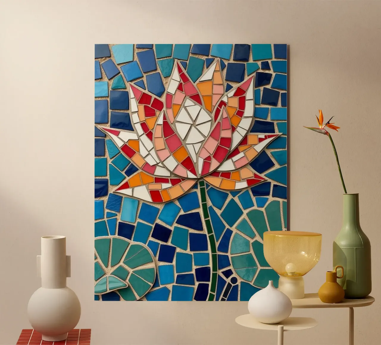 Il fiore della serenità: Un mosaico di tranquillità alluminio dibond da Artistic-shop