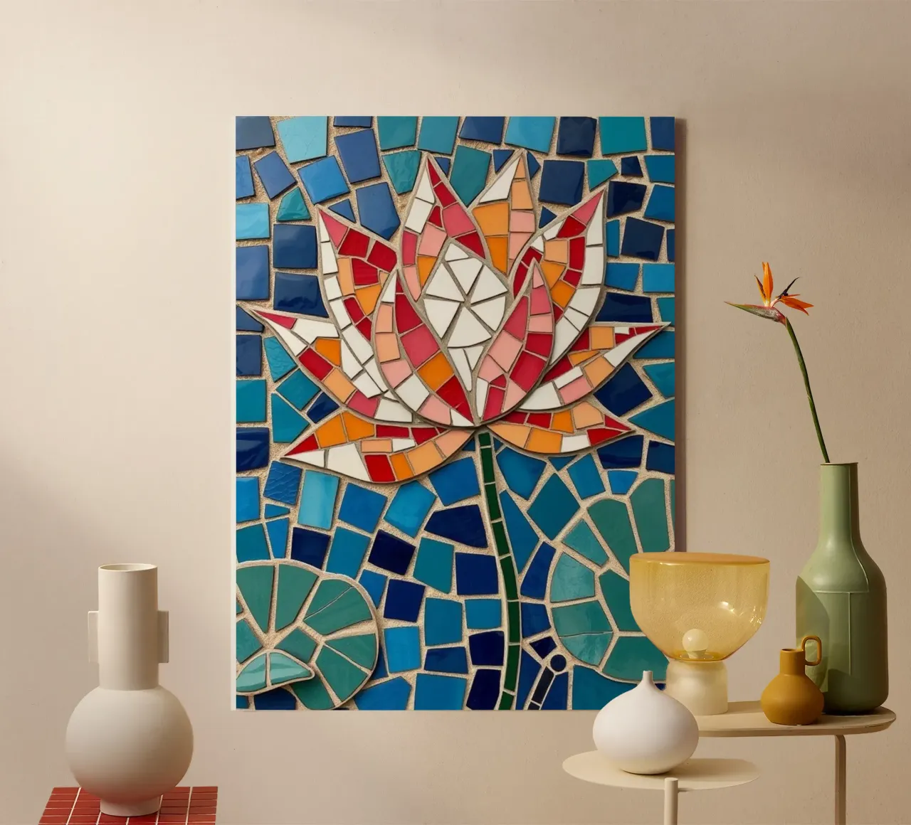 Serenity's Bloom: A Mosaic of Tranquility canvas by Artistic-shop