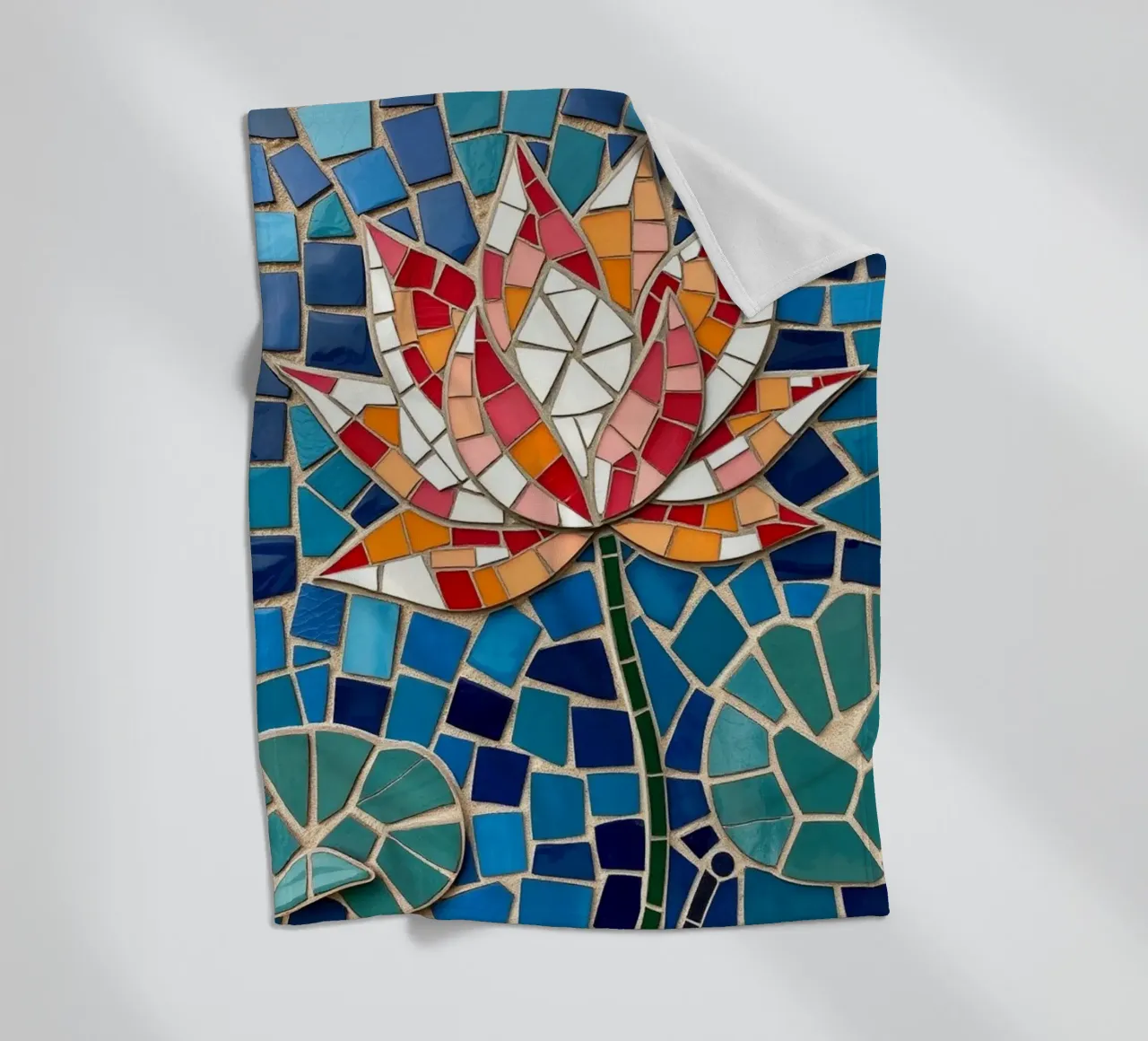 Il fiore della serenità: Un mosaico di tranquillità coperta in pile da Artistic-shop