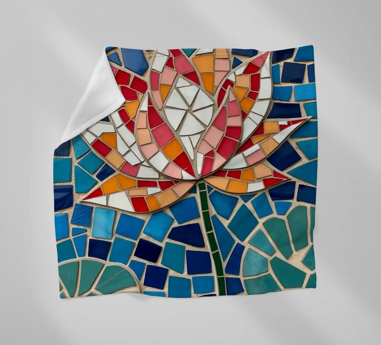 Il fiore della serenità: Un mosaico di tranquillità coperta in pile da Artistic-shop