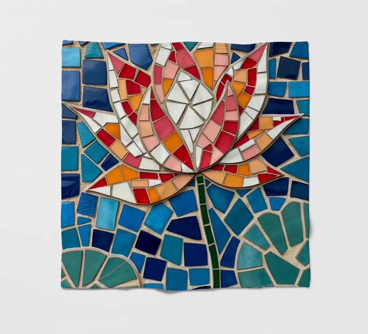 Il fiore della serenità: Un mosaico di tranquillità coperta in pile da Artistic-shop