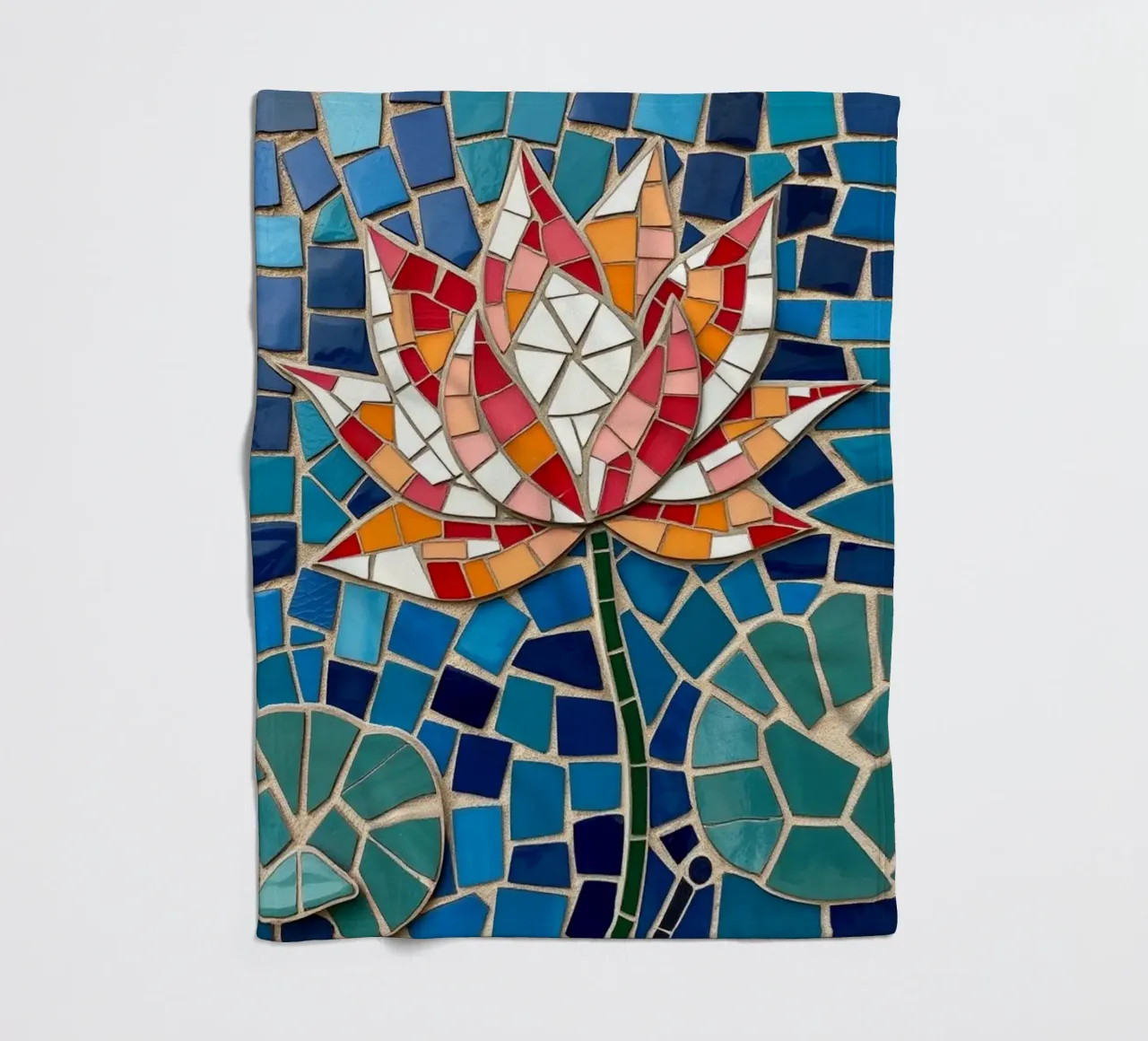 Il fiore della serenità: Un mosaico di tranquillità coperta in pile da Artistic-shop