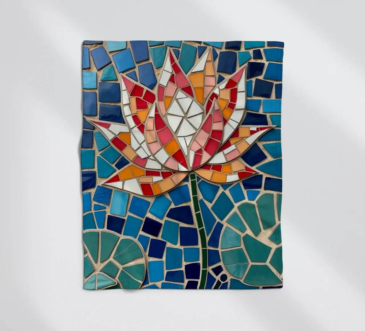 Il fiore della serenità: Un mosaico di tranquillità coperta in pile da Artistic-shop