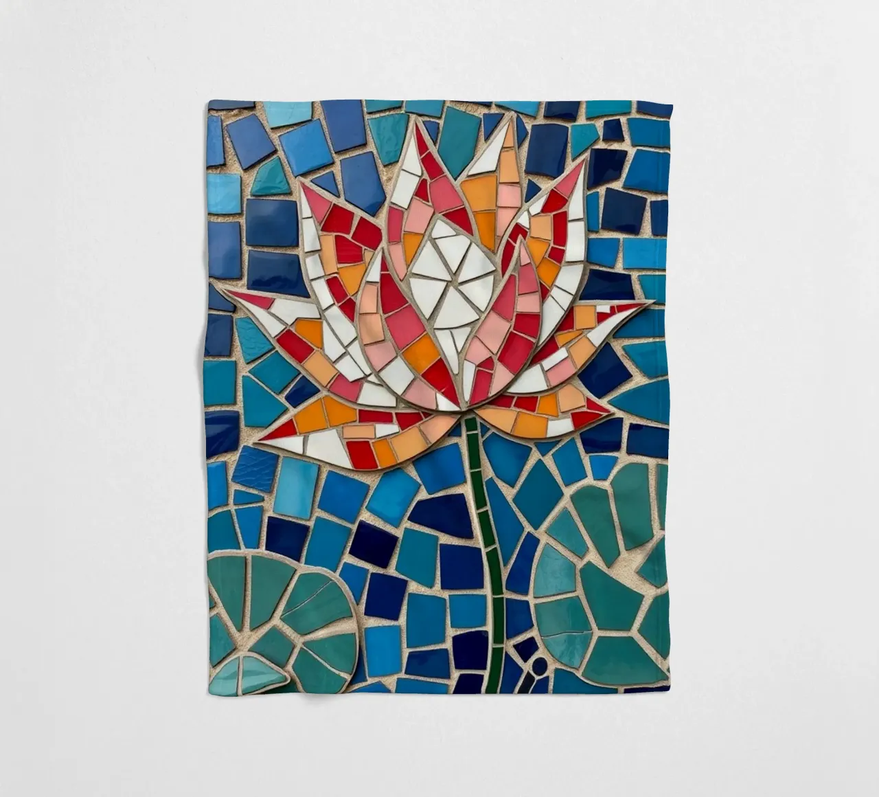 Il fiore della serenità: Un mosaico di tranquillità coperta in pile da Artistic-shop