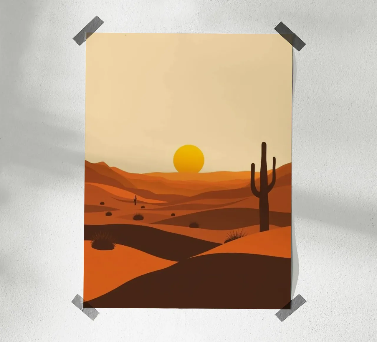 Paisaje minimalista de atardeceres desérticos hahnemühle de Artistic-shop
