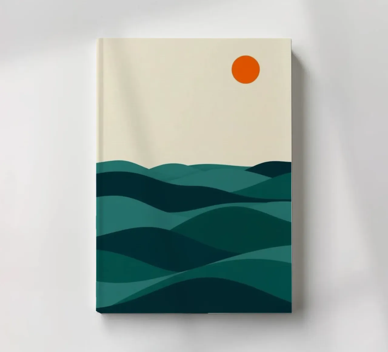 Minimalist Abstract Ocean Waves and Sun notebook by Artistic-shop