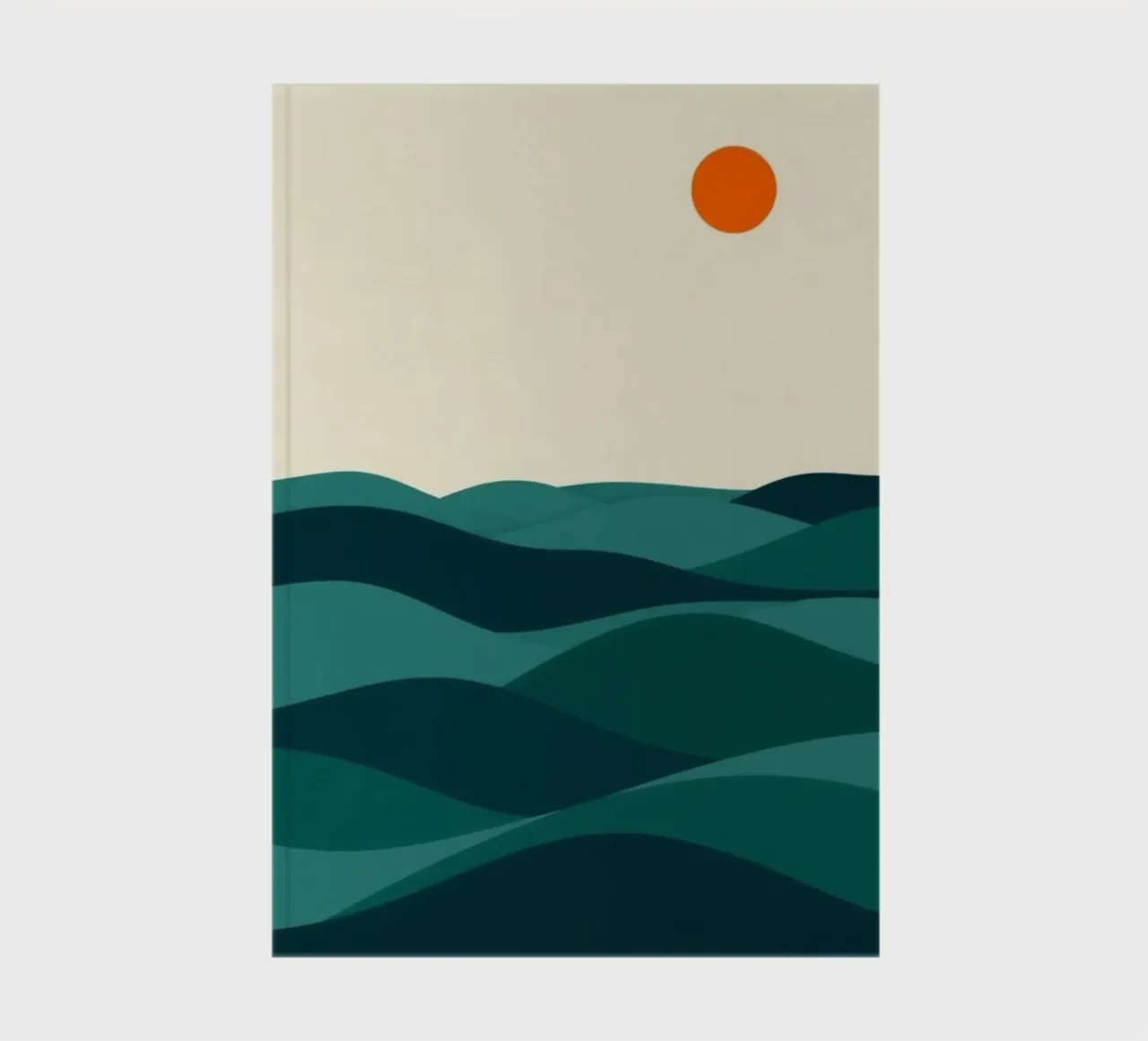 Minimalist Abstract Ocean Waves and Sun notebook by Artistic-shop