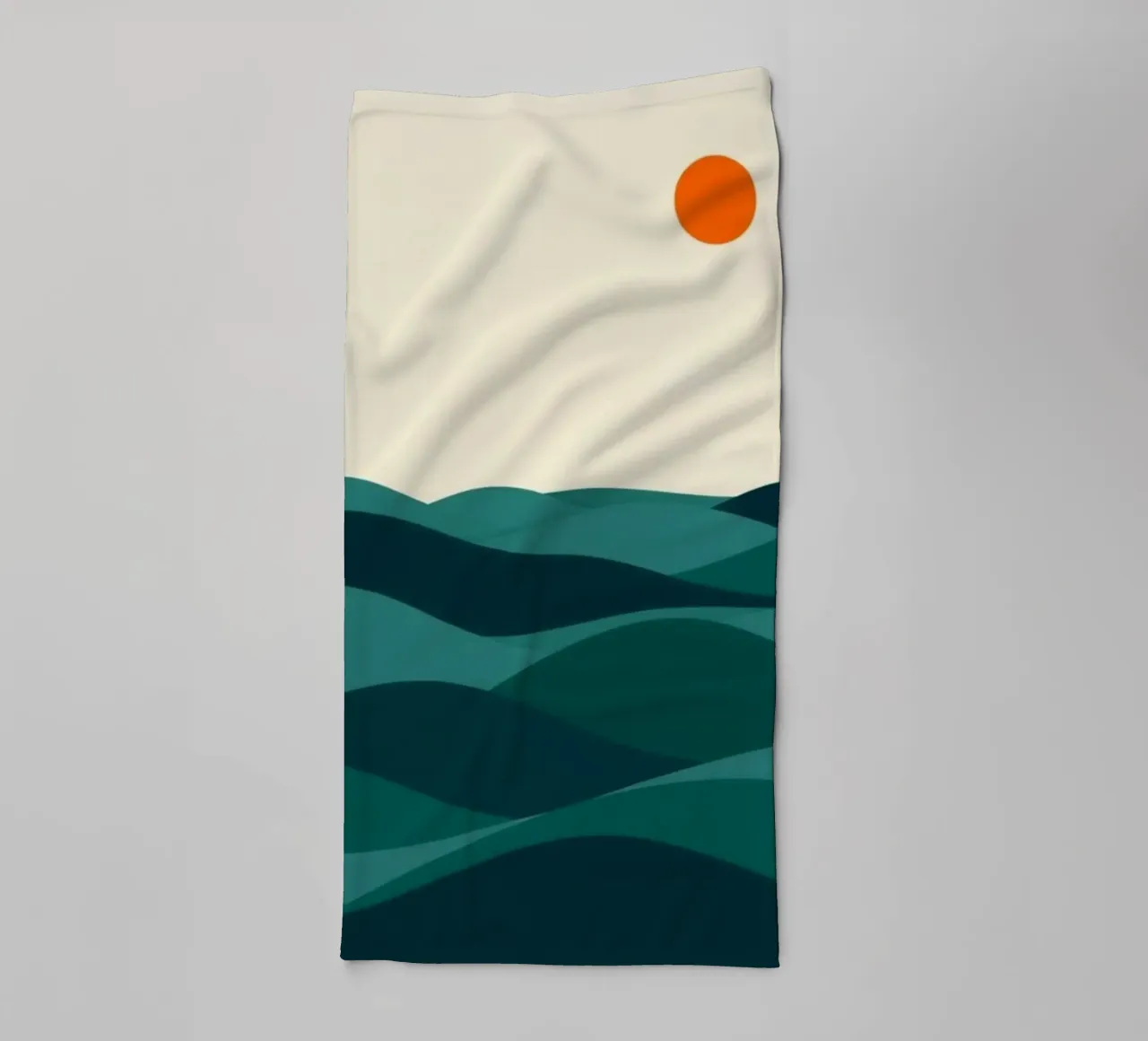 Minimalist Abstract Ocean Waves and Sun towel by Artistic-shop