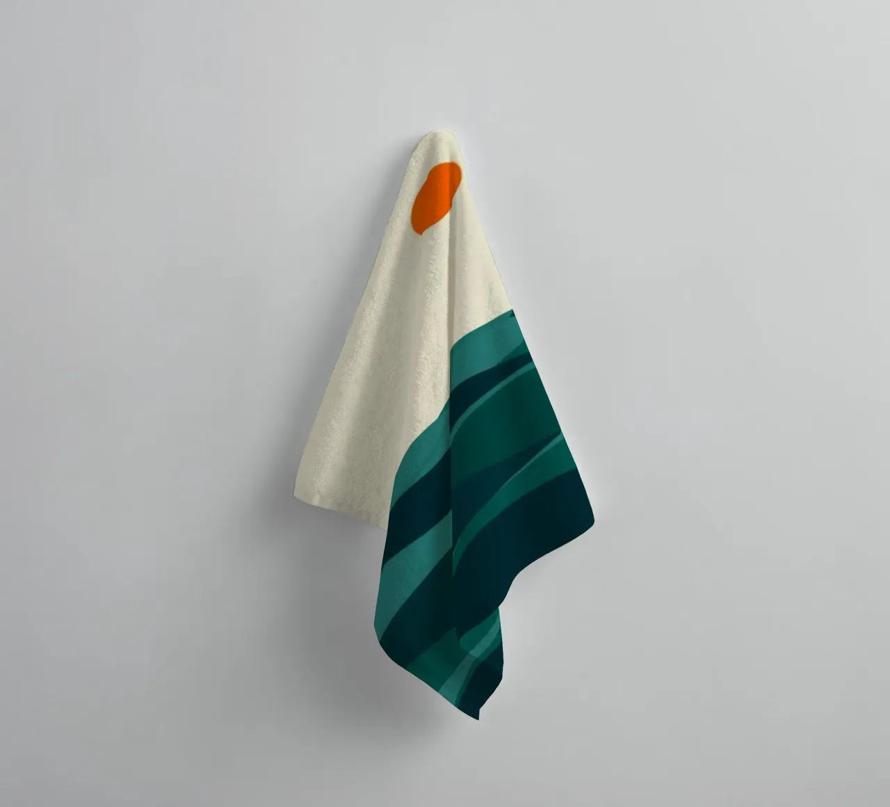 Minimalist Abstract Ocean Waves and Sun towel by Artistic-shop