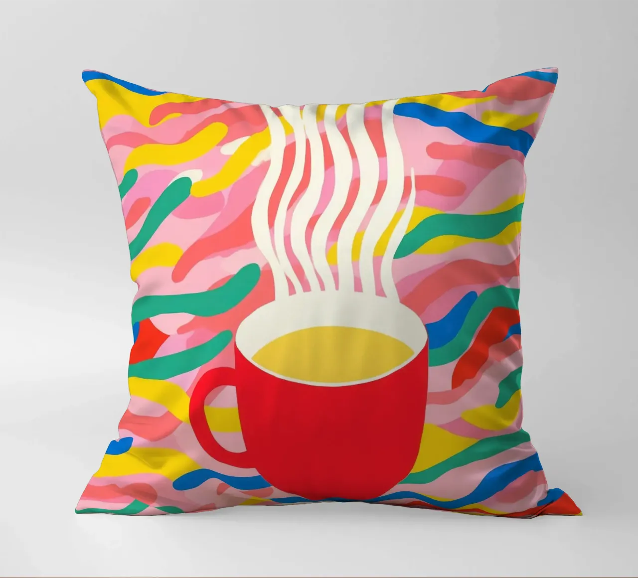 Pausa caffè ottimista | Pop Art cuscino da Autofocus