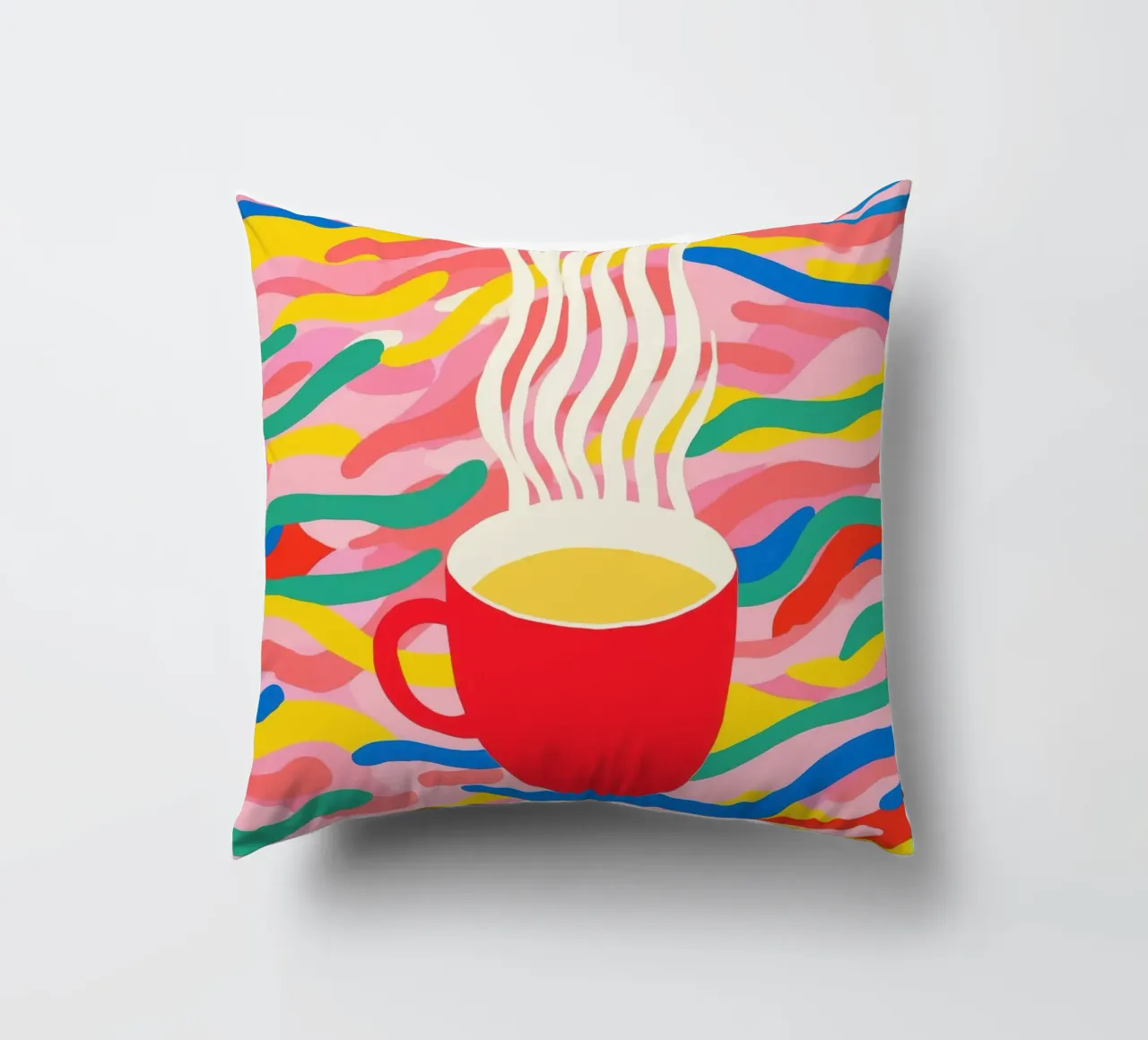 Pausa caffè ottimista | Pop Art cuscino da Autofocus