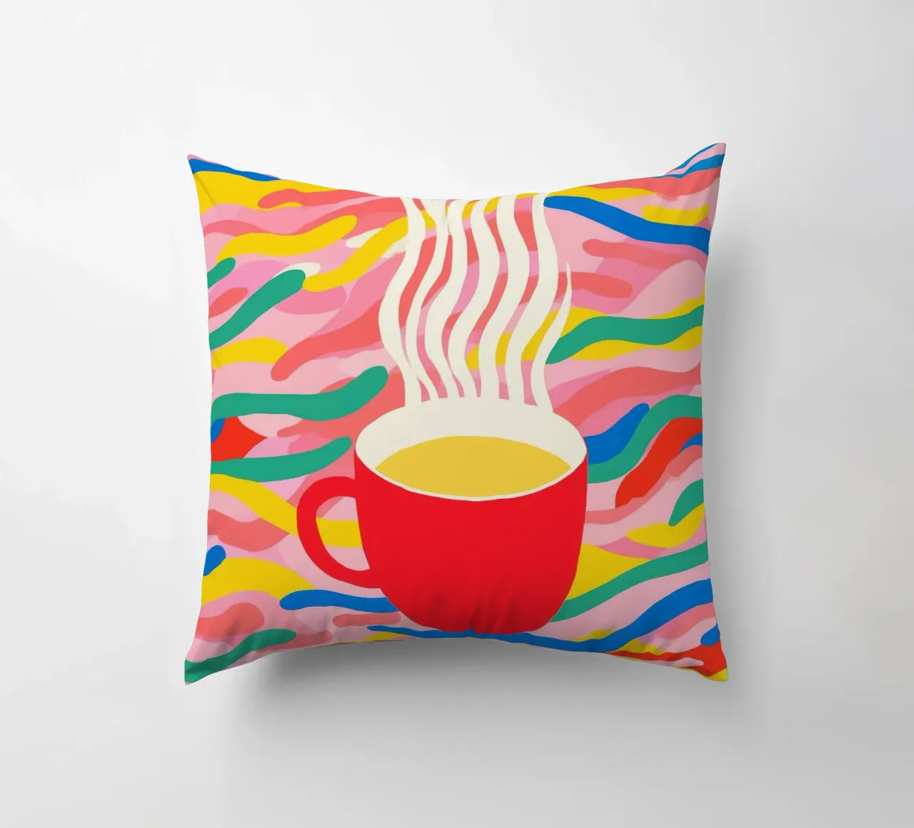 Pausa caffè ottimista | Pop Art cuscino da Autofocus