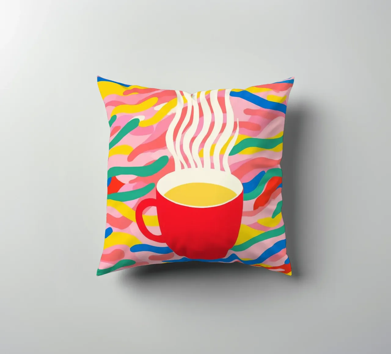 Pausa caffè ottimista | Pop Art cuscino da Autofocus
