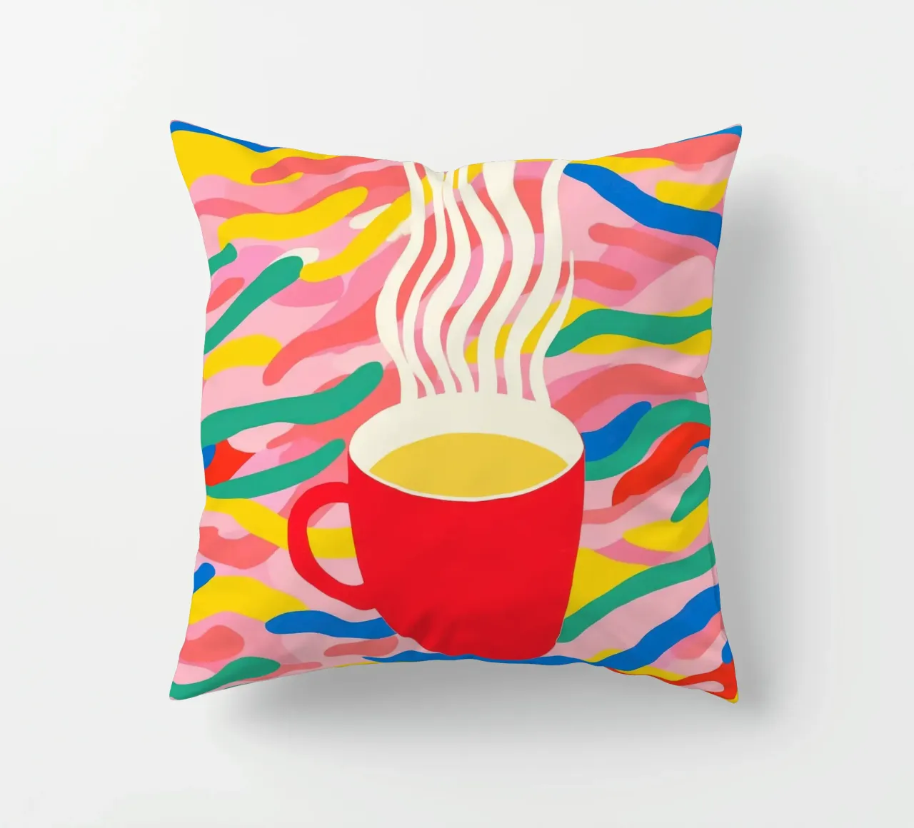 Pausa caffè ottimista | Pop Art cuscino da Autofocus