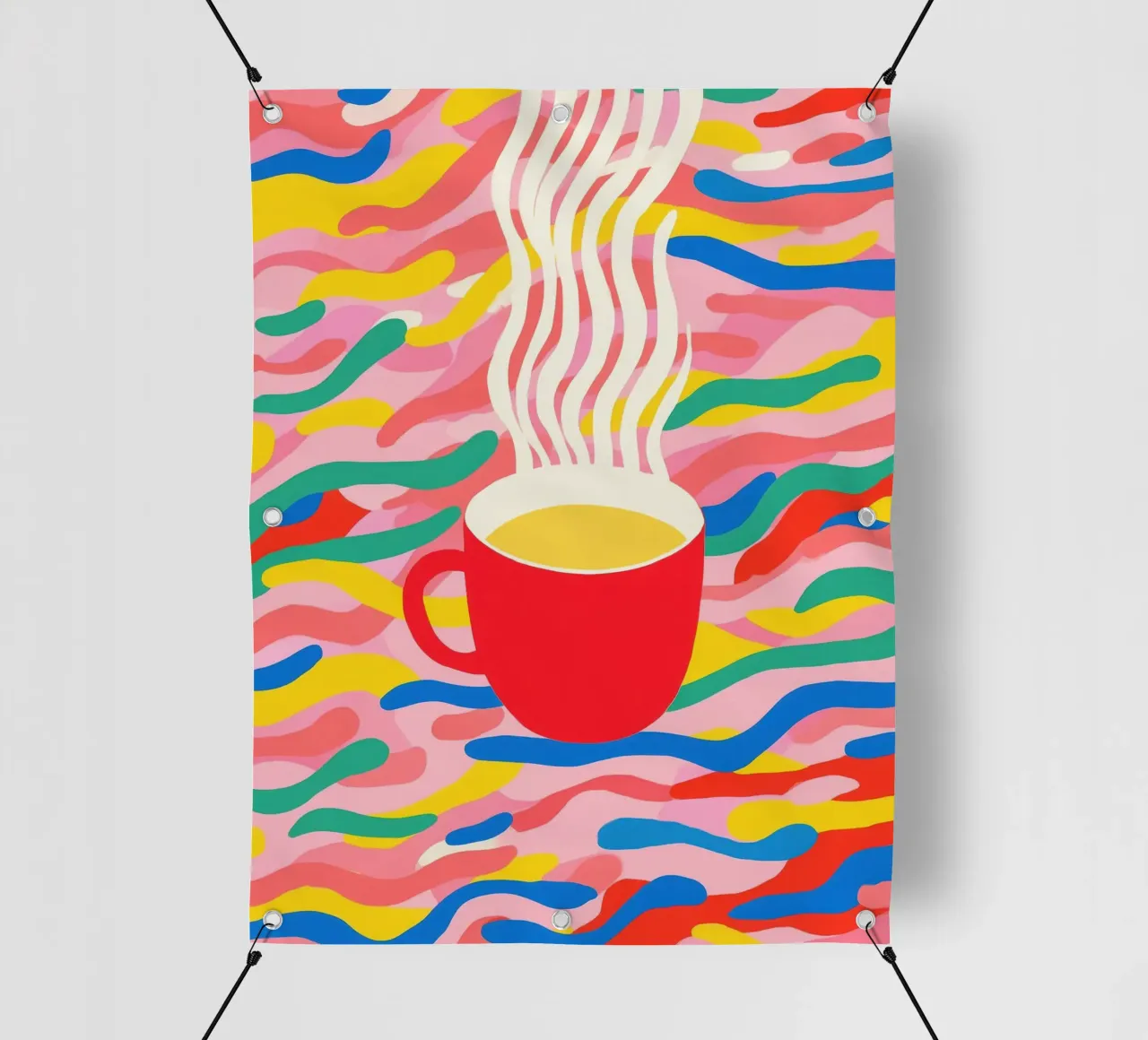 Pausa caffè ottimista | Pop Art telo in pvc da Autofocus