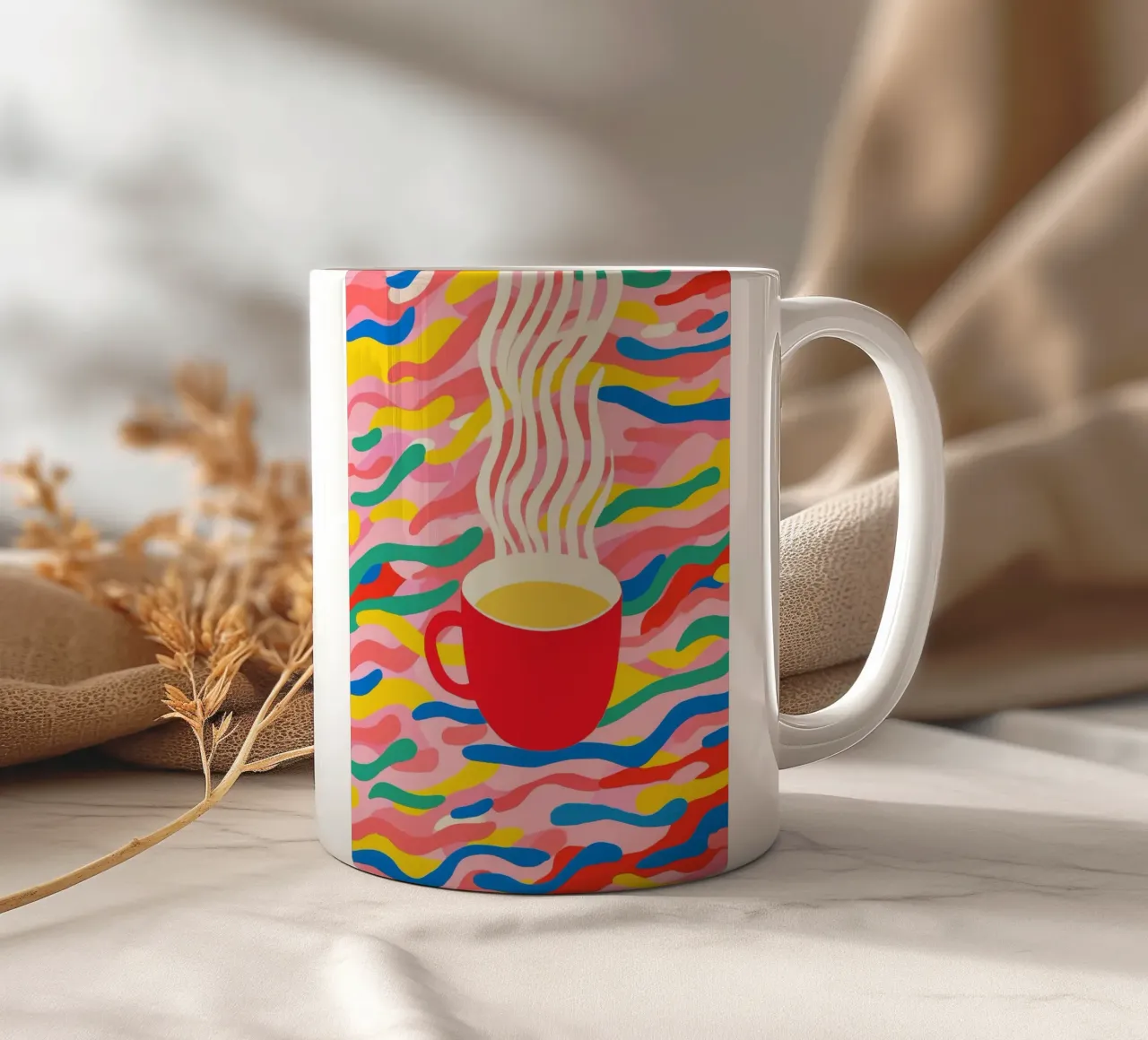 Pausa caffè ottimista | Pop Art tazza in ceramica da Autofocus