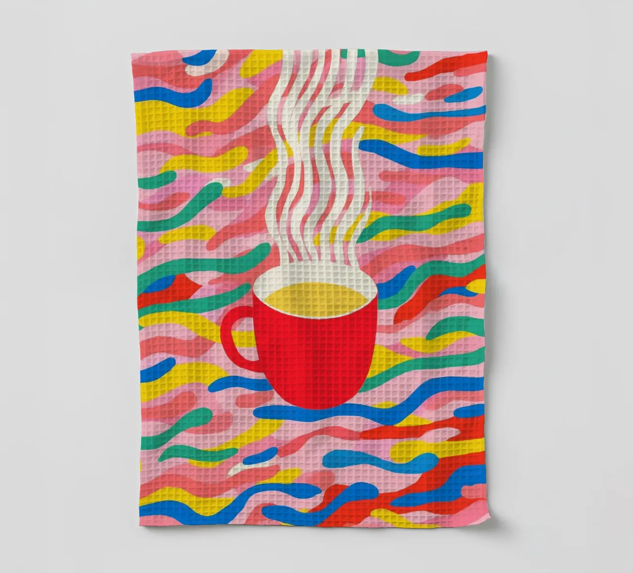Pause café optimiste | Pop Art torchon de Autofocus