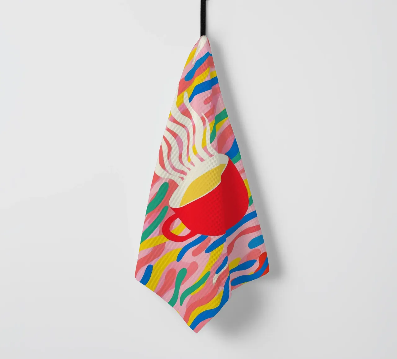 Pause café optimiste | Pop Art torchon de Autofocus