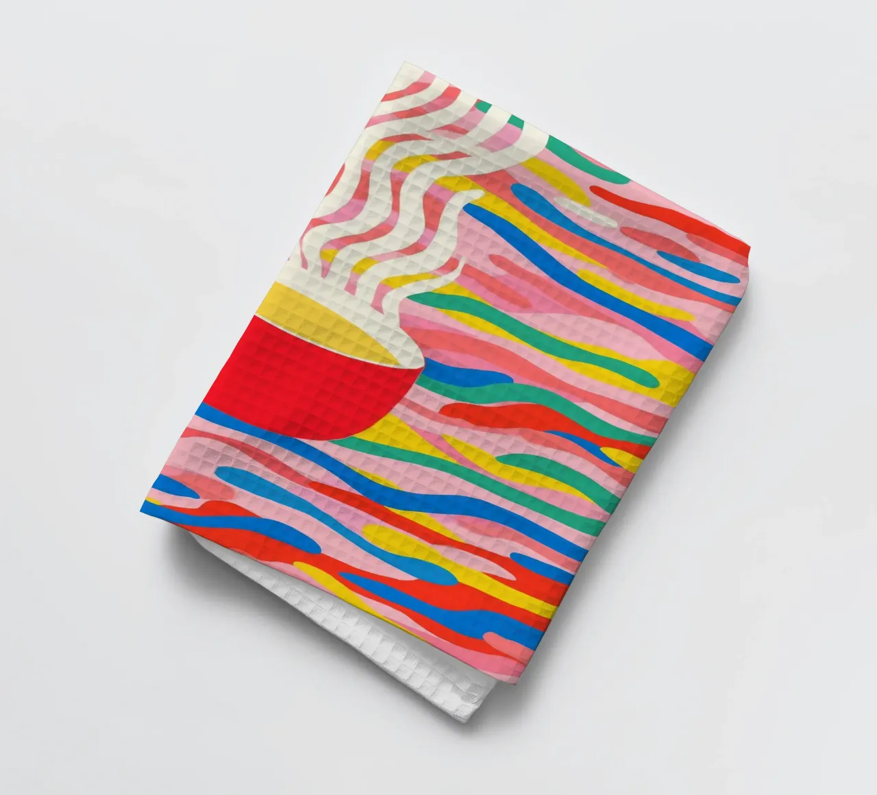 Pause café optimiste | Pop Art torchon de Autofocus