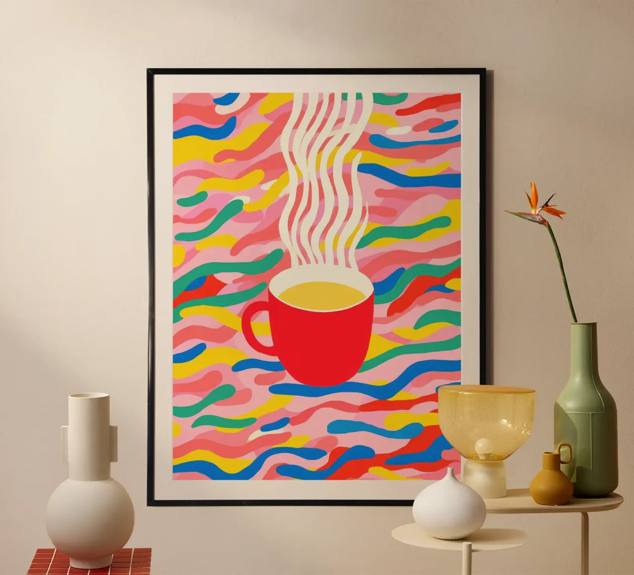 Pausa caffè ottimista | Pop Art carta hahnemühle da Autofocus