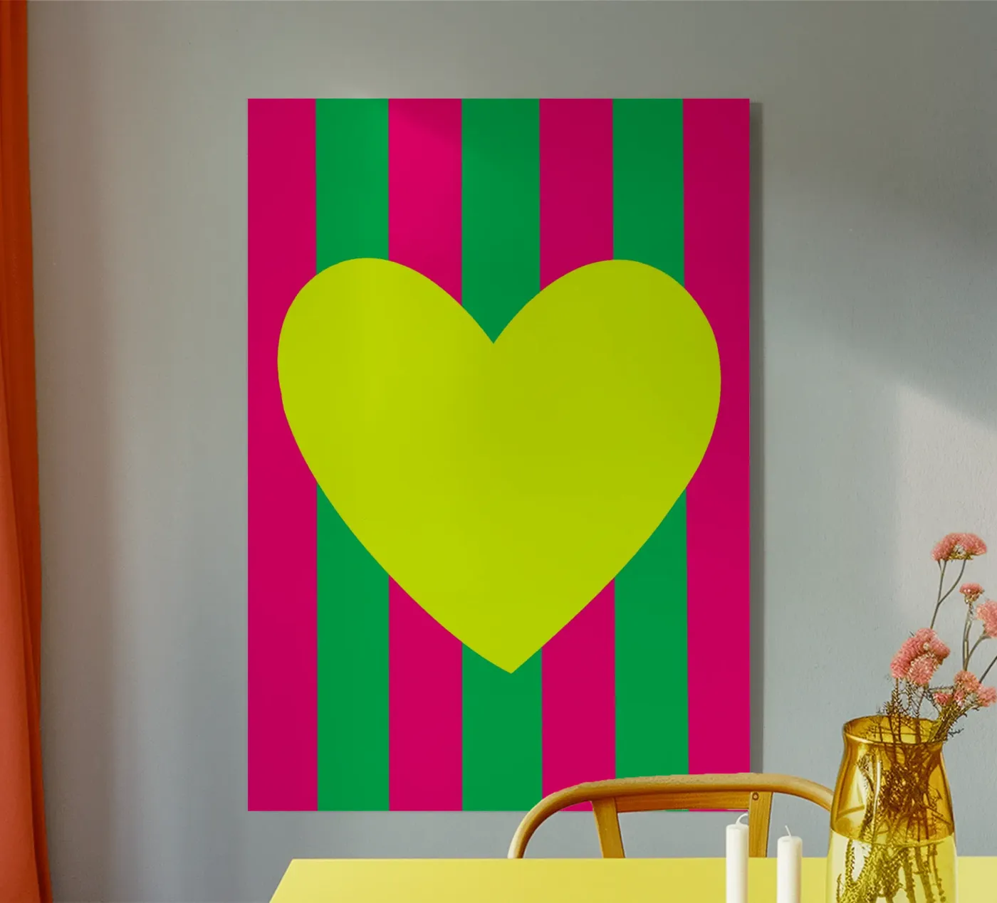 Gelbes Herz 03 Acryl-Glas von Art House