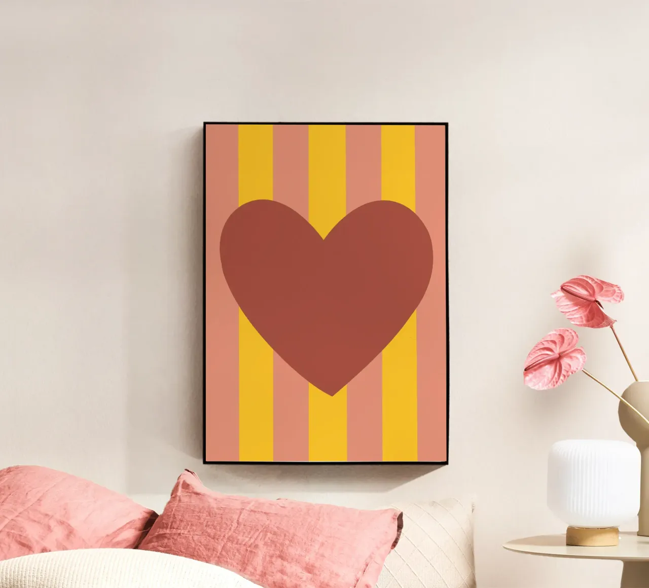 Bruin hart acryl van Art House