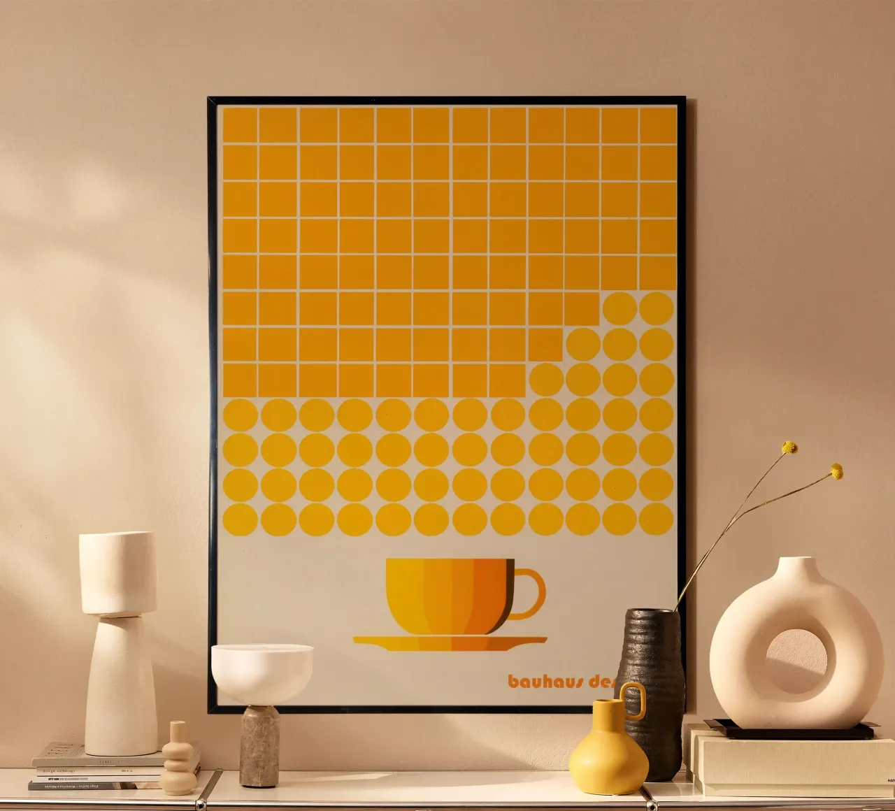 Yellow Bauhaus coffee mug | For design lovers hahnemühle by Autofocus
