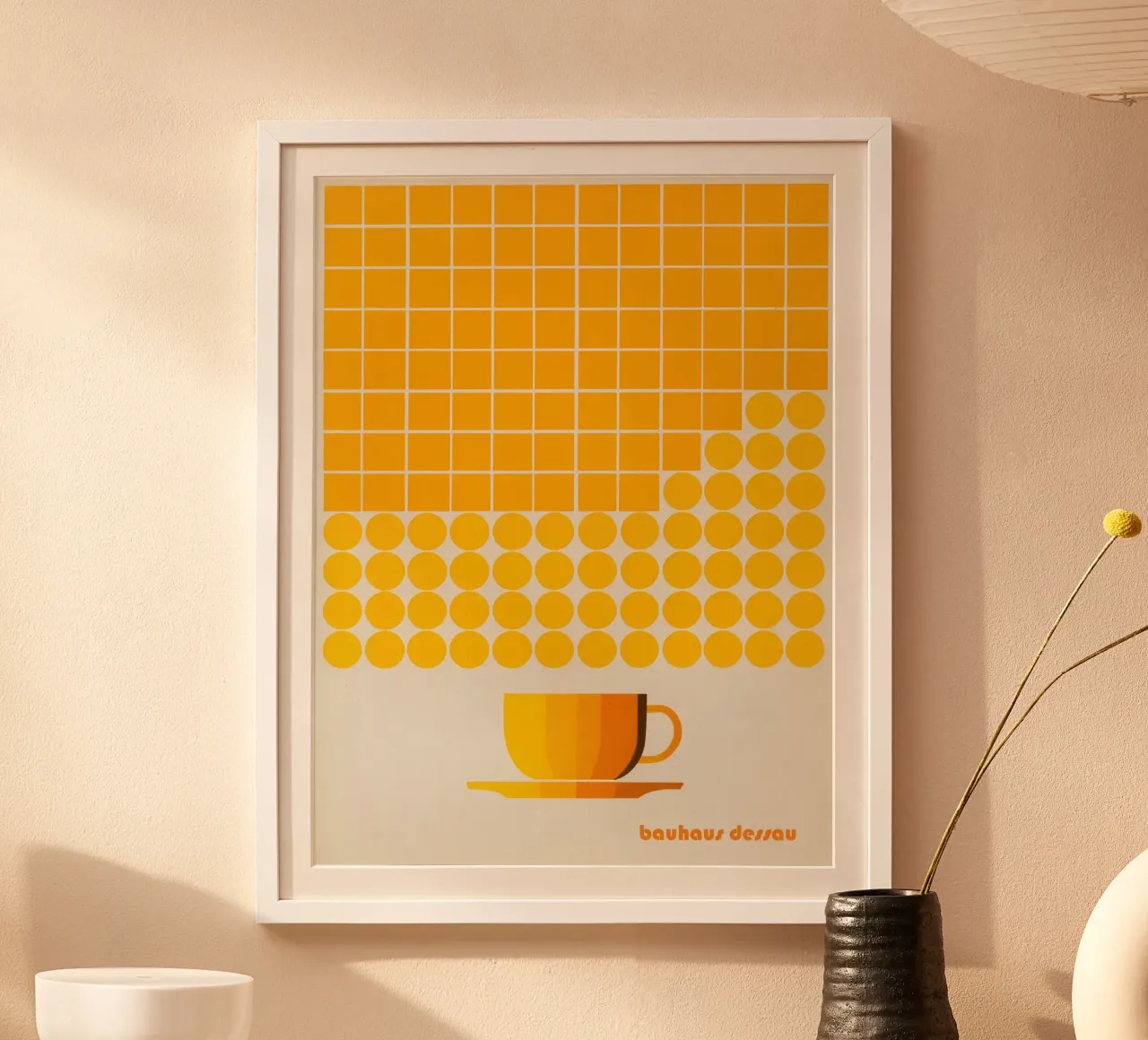 Yellow Bauhaus coffee mug | For design lovers hahnemühle by Autofocus