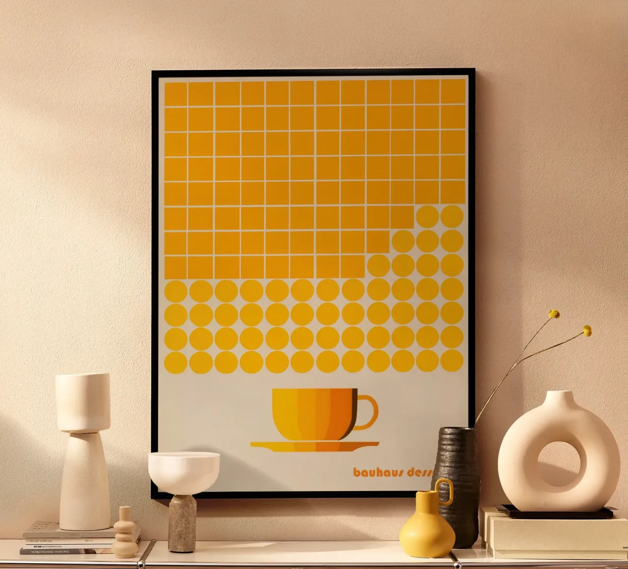 Yellow Bauhaus coffee mug | For design lovers hahnemühle by Autofocus