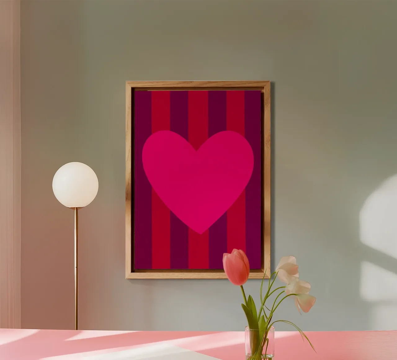 Cuore rosa 03 alluminio dibond da Art House