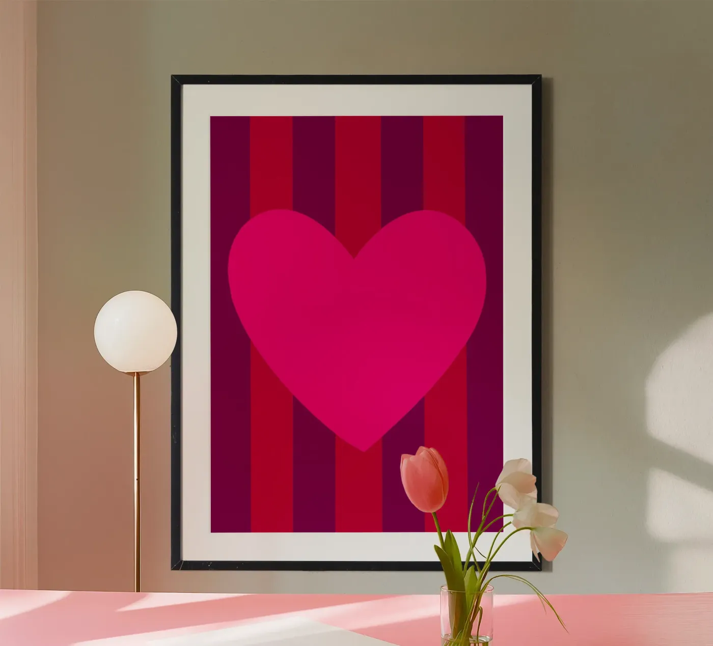 Pink heart 03 poster da Art House