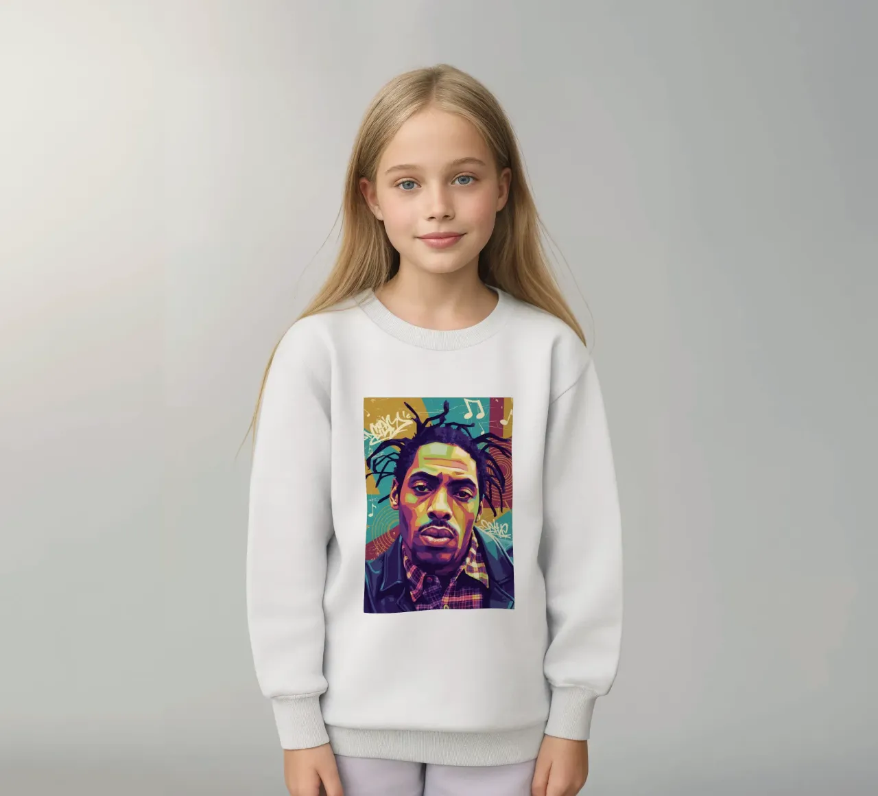 Ritratto pop art di Coolio felpa bambino da Hantamrata