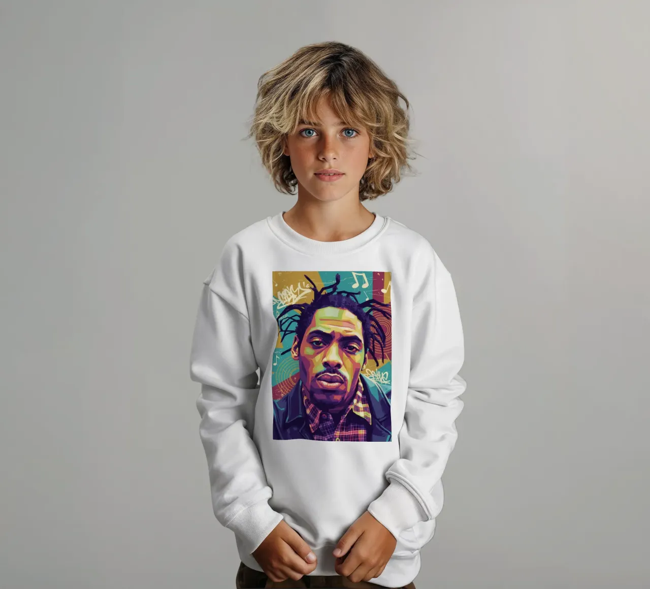 Ritratto pop art di Coolio felpa bambino da Hantamrata