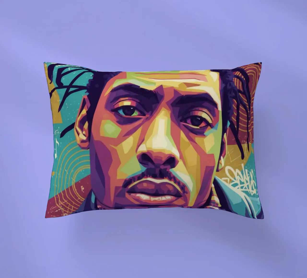 Ritratto pop art di Coolio cuscino da Hantamrata