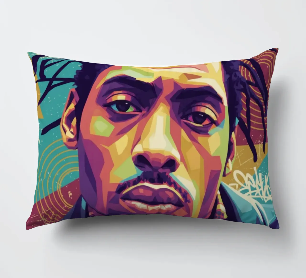 Ritratto pop art di Coolio cuscino da Hantamrata