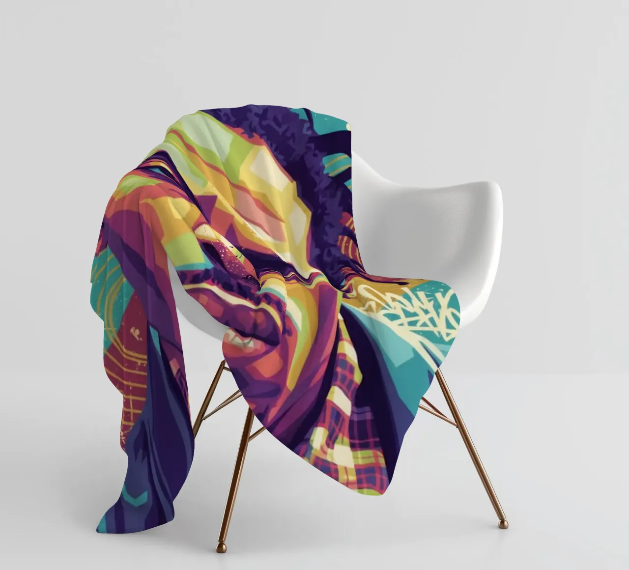 Ritratto pop art di Coolio coperta in pile da Hantamrata