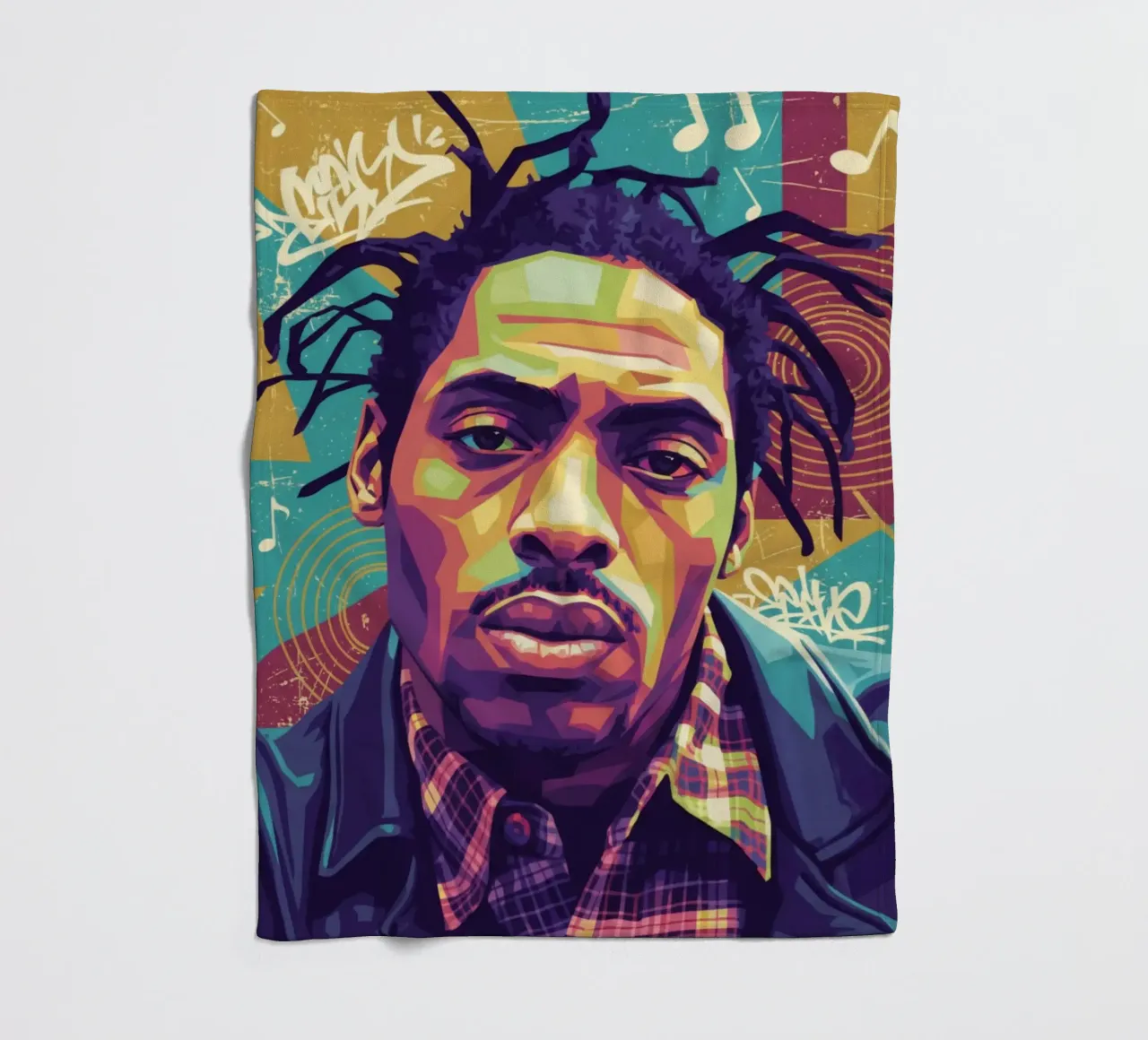 Ritratto pop art di Coolio coperta in pile da Hantamrata