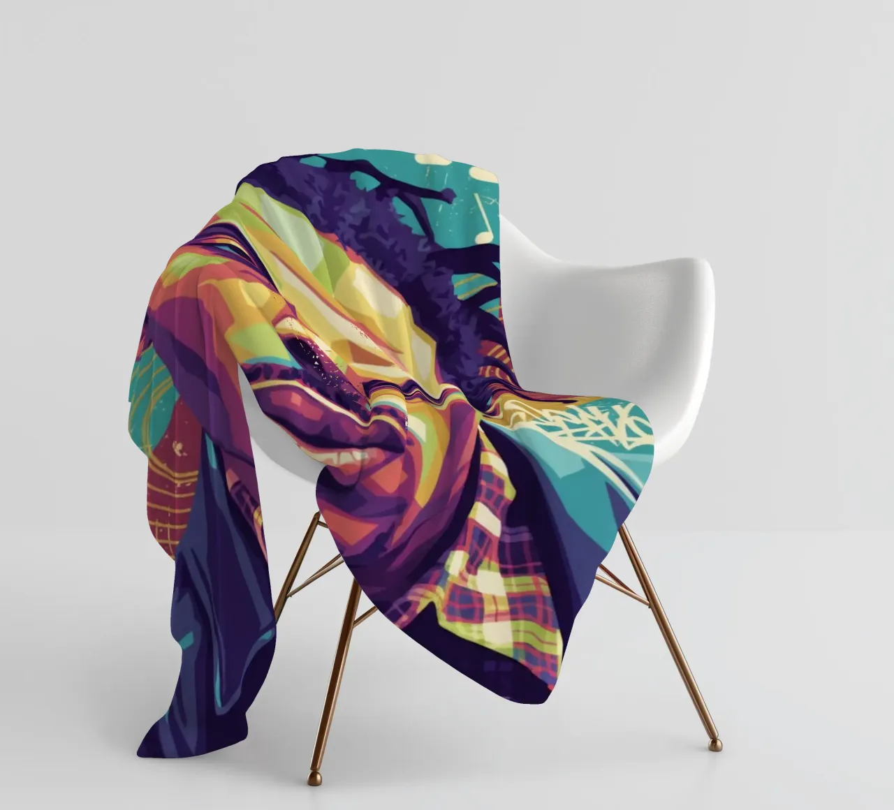 Ritratto pop art di Coolio coperta in pile da Hantamrata