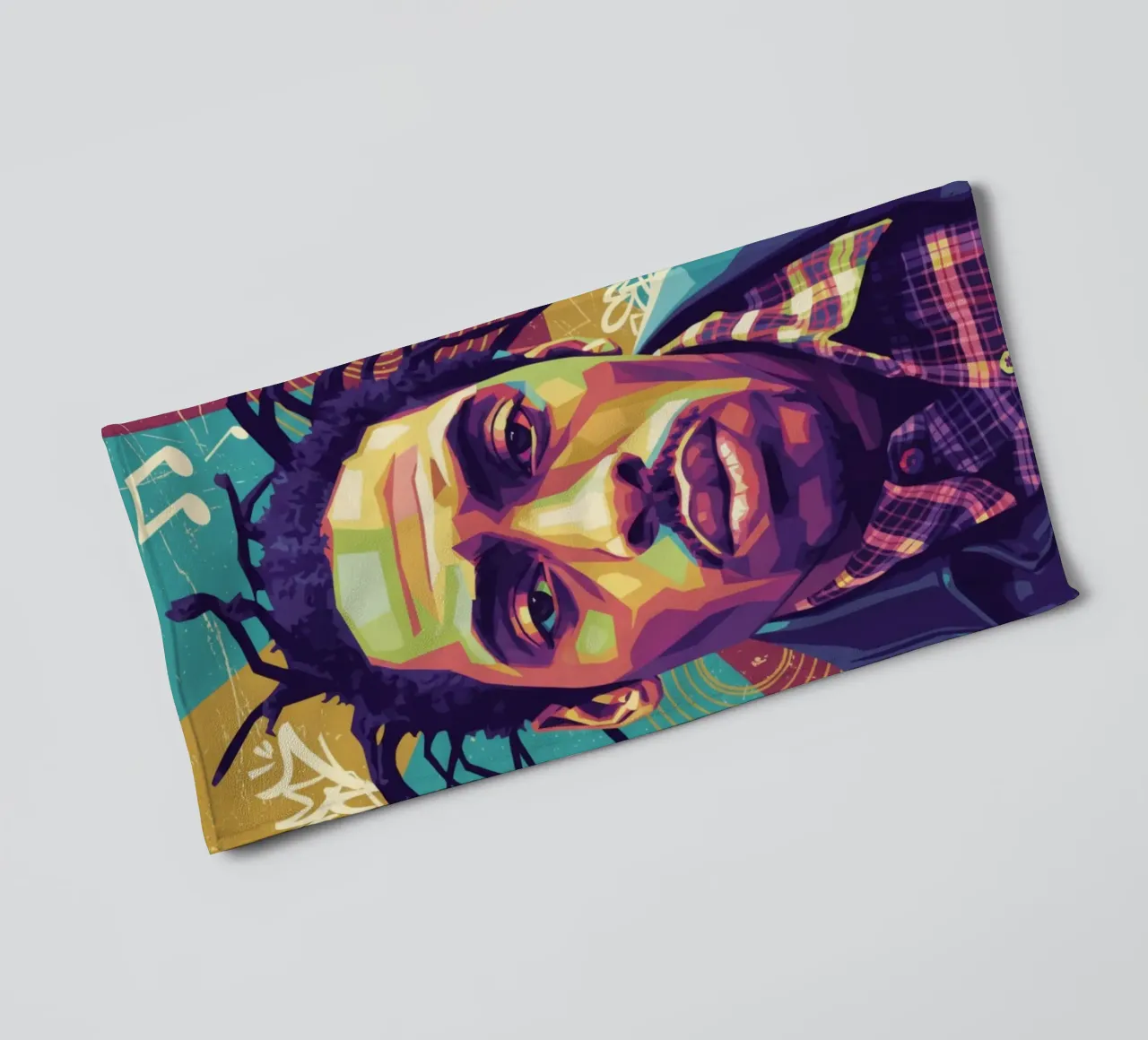 Ritratto pop art di Coolio asciugamano da bagno da Hantamrata