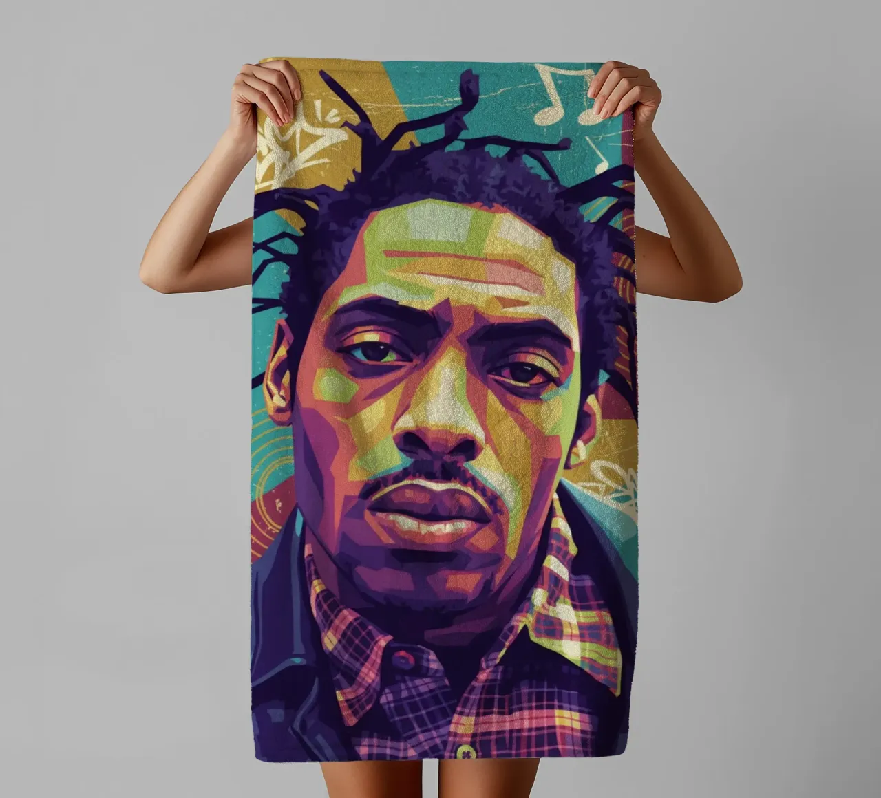 Ritratto pop art di Coolio asciugamano da bagno da Hantamrata