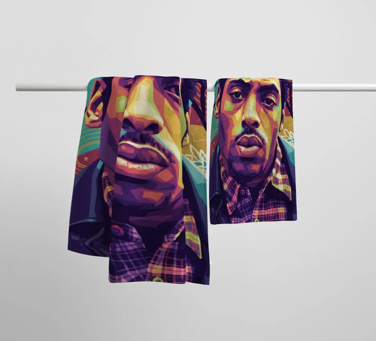 Ritratto pop art di Coolio asciugamano da bagno da Hantamrata