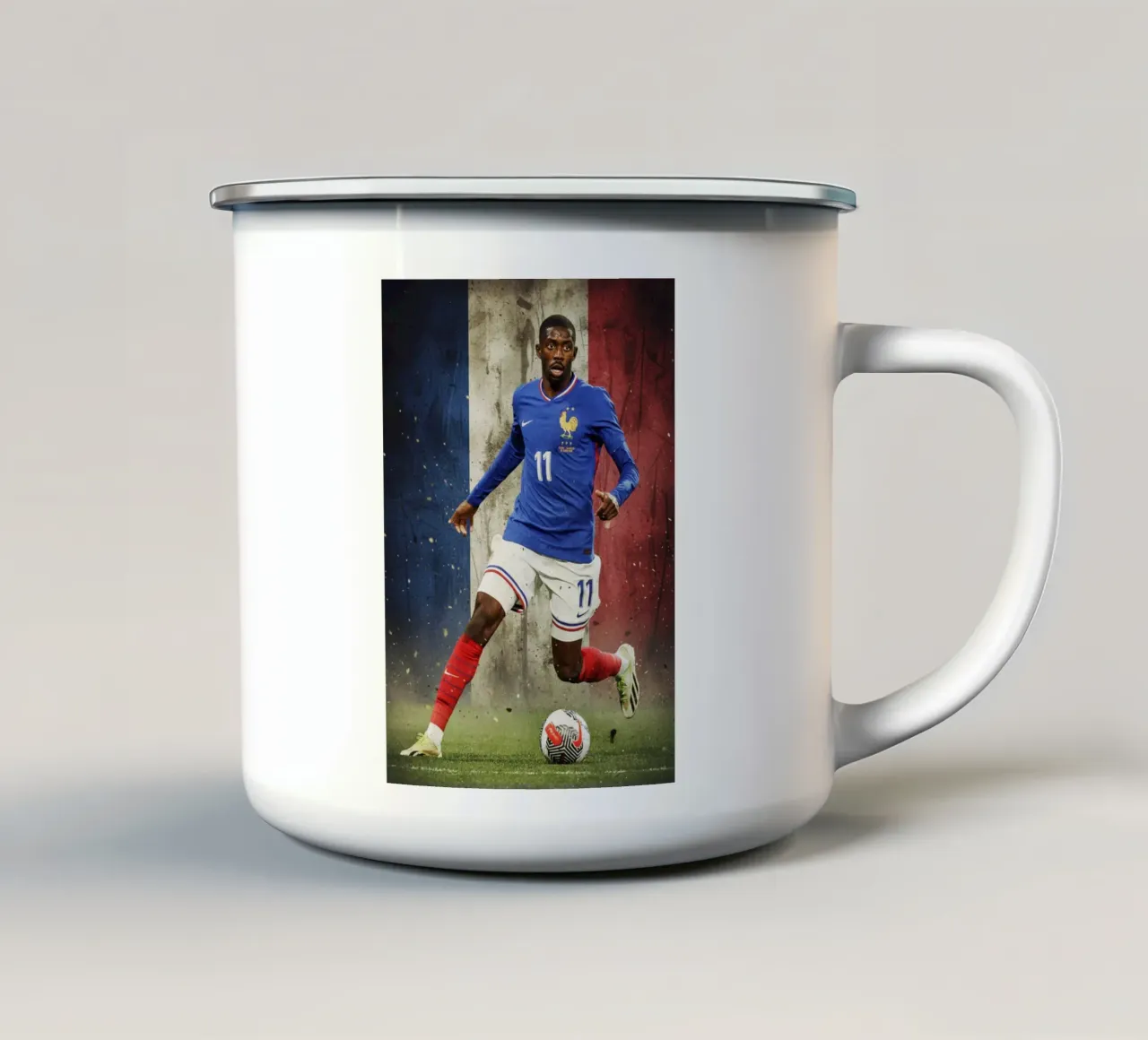 Ousmane Dembele - Francia tazza in smalto da Lembayung art