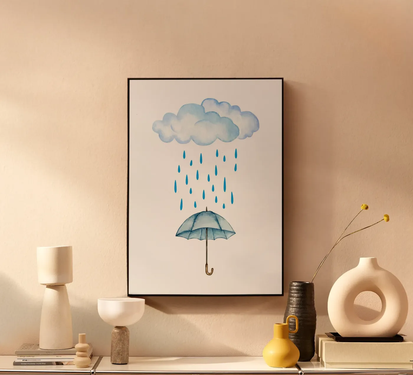 Rain acrylic glass by PinkCandyWalls