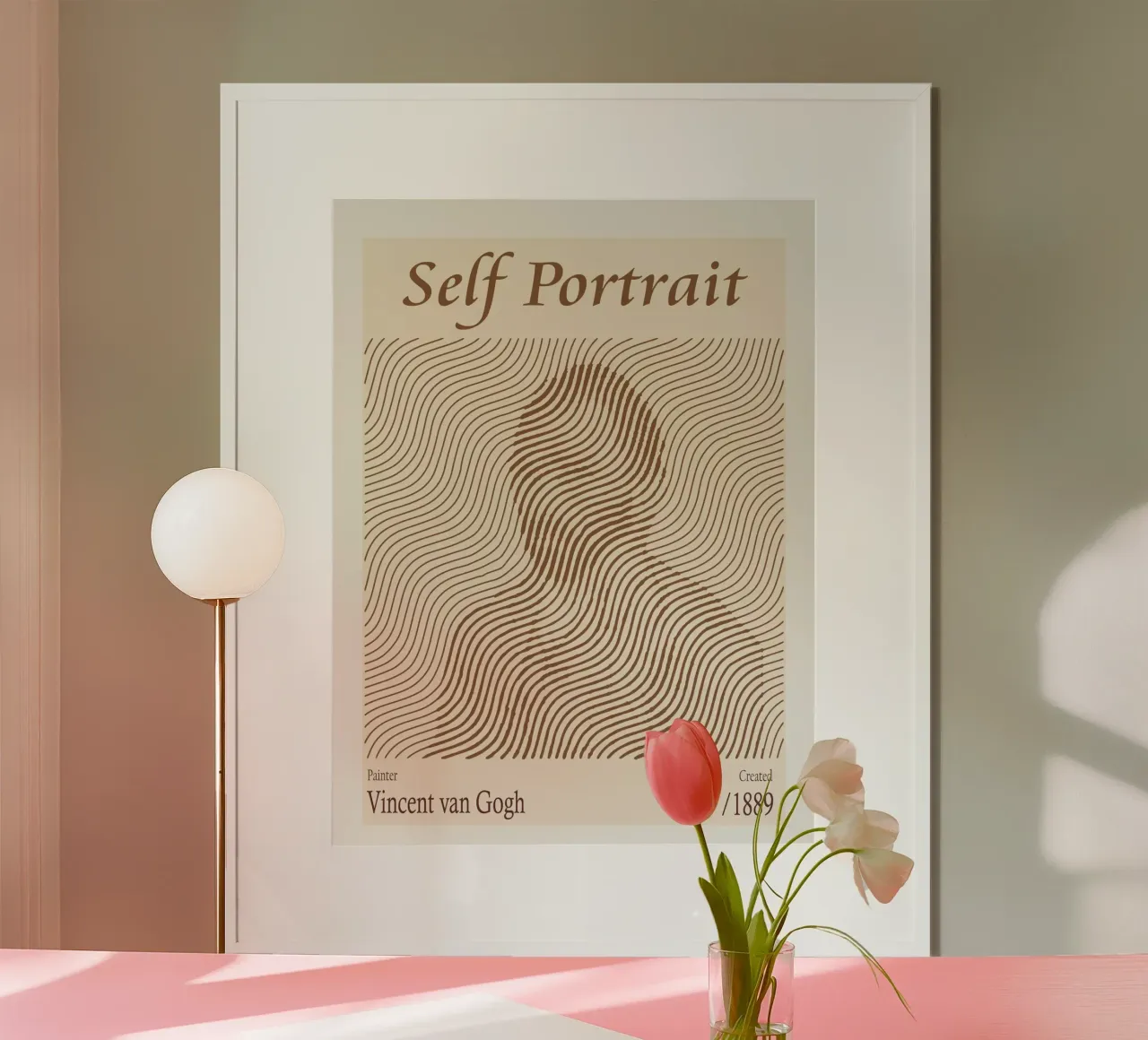 Autoritratto - Vincent van Gogh poster con telaio in plastica da Doa Project