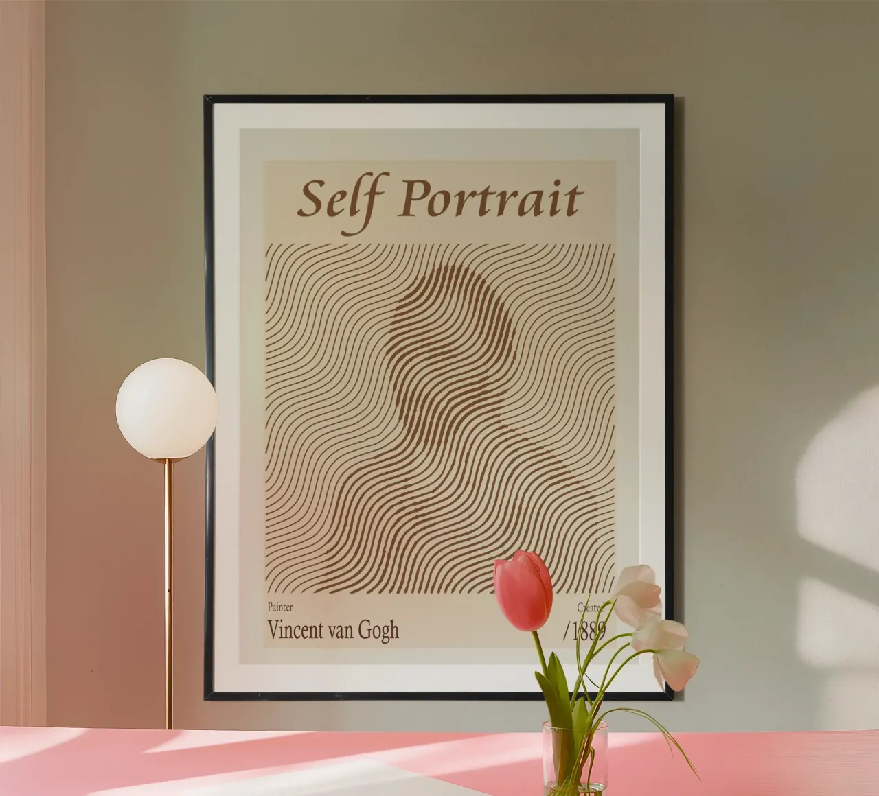 Autoritratto - Vincent van Gogh poster con telaio in plastica da Doa Project
