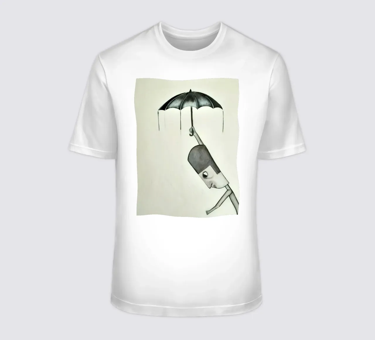 Man in the Rain ( detail) t-shirt da Leslie Greenrod