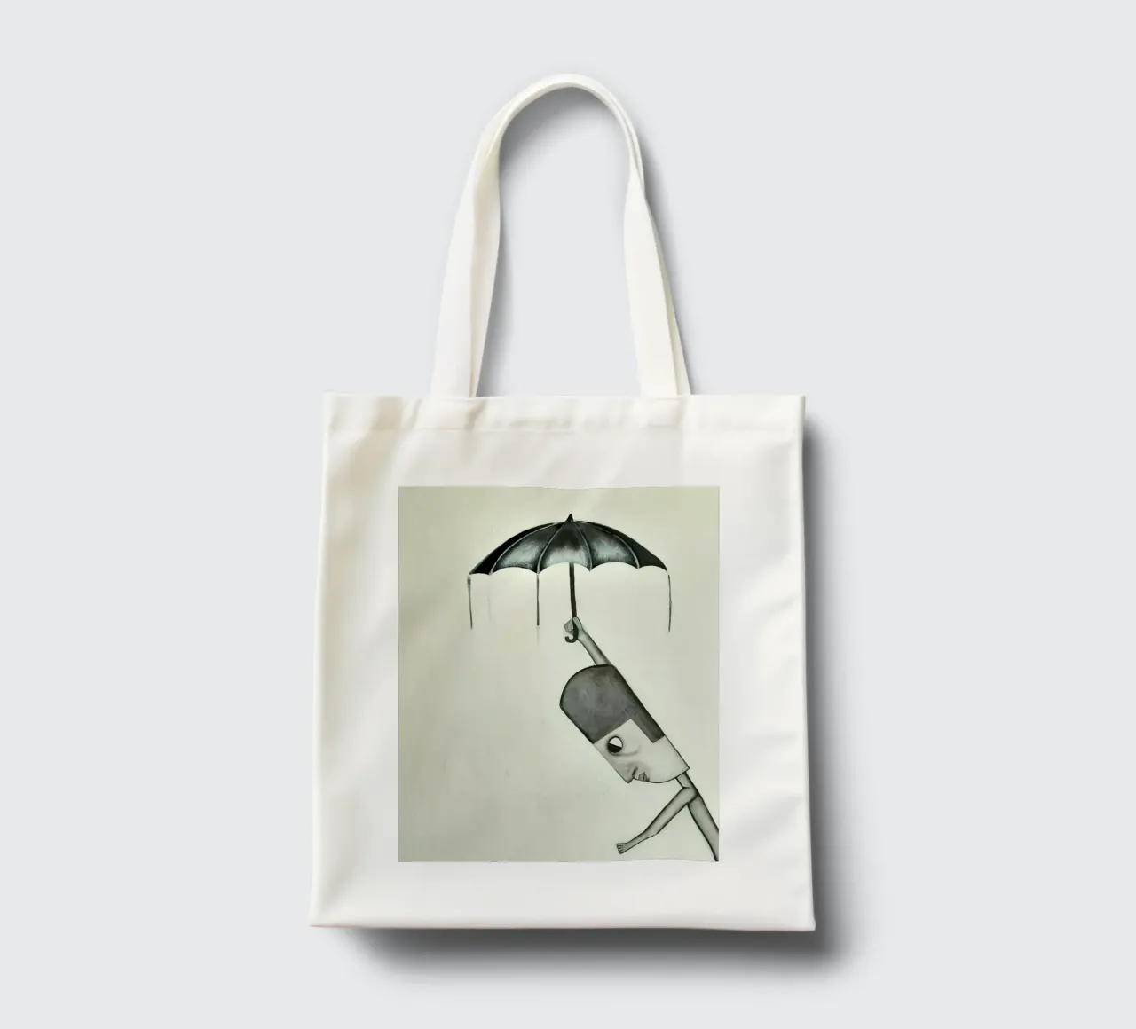 Man in the Rain borsa in juta da Leslie Greenrod