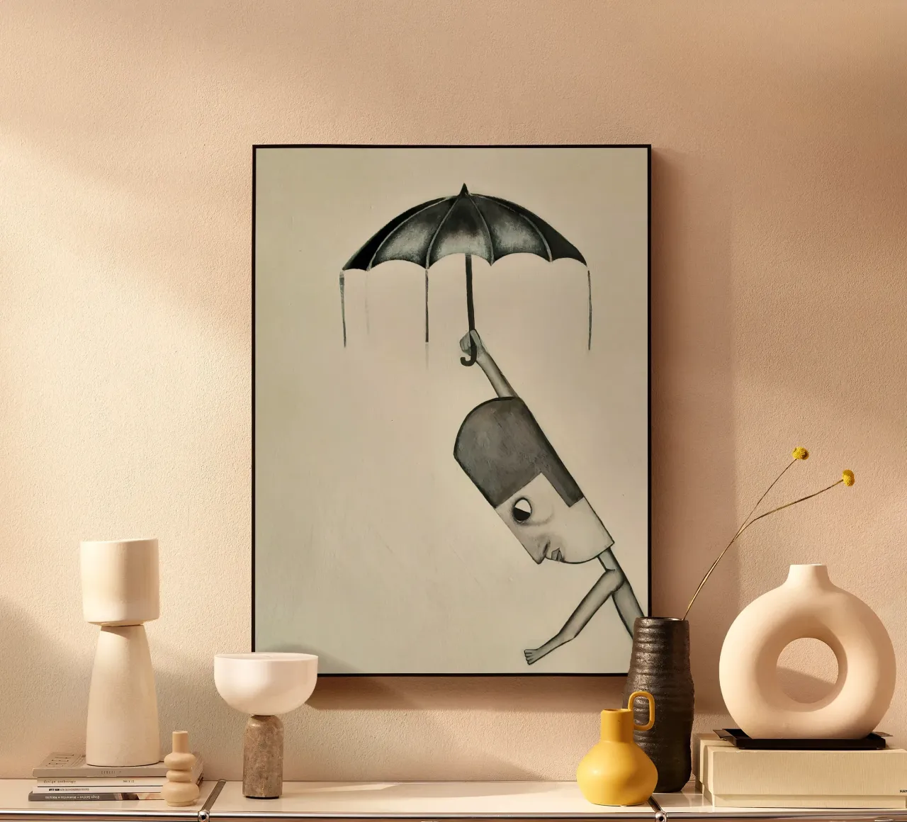 Man in the Rain plexiglass da Leslie Greenrod